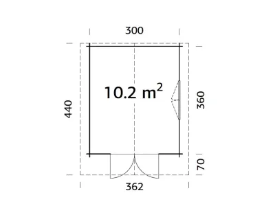 Gartenhaus Blockbohlenhaus Sally 10,2 m² 44 mm grau tauchimprägniert Produktbild #3
