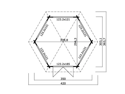 Pavillon Gartenlaube Ilmenau carbongrau Produktbild #3