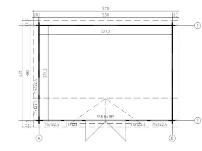 Gartenhaus Blockbohlenhaus Balmoral 44 44 mm lichtgrau Produktbild #2