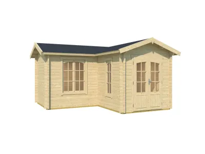 Gartenhaus Blockbohlenhaus Portsmouth 44 44 mm naturbelassen Produktbild #2