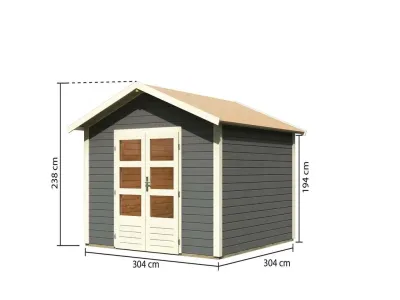 Gartenhaus Talkau 8 28 mm terragrau Produktbild #3