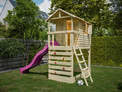 Stelzenhaus Luis kesseldruckimprägniert inkl. Rutsche pink Produktbild #1