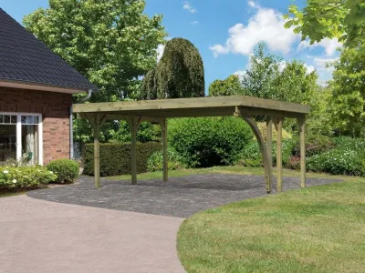 Carport Doppel 1 CLASSIC inkl. Einfahrtsbogen, inkl. 0,5 mm Stahldachplatte Produktbild #1