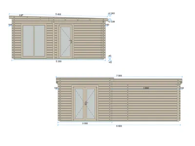 Gartenhaus Blockbohlenhaus Quinn 44 mm naturbelassen Produktbild #7