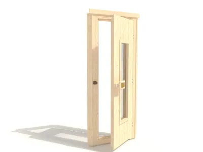 Sauna Massivholzsauna Bergen 2 HT isolierte Holztür mit Glasausschnitt Produktbild #4