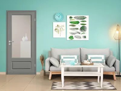 Zimmertür Elegance 04 Q Lavagrau RAL 7037 mit Lichtausschnitt Produktbild #2