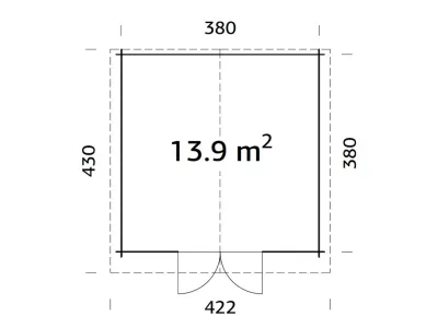 Gartenhaus Blockbohlenhaus Lotta 13,9 m² 34 mm braun tauchimprägniert Produktbild #3