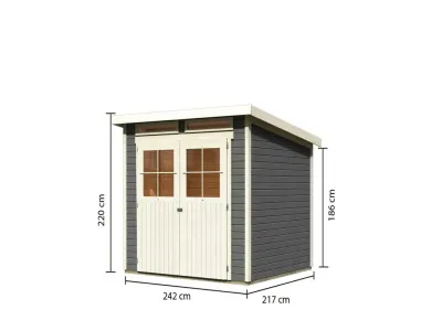 Gartenhaus Glücksburg 4 ECO 19 mm terragrau Produktbild #9