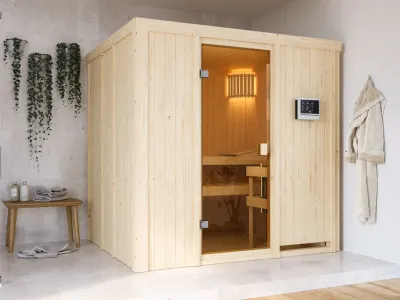 Elementsauna 68 mm Celine 2 SPARSET inkl. 9 kW Bio-Kombiofen und ext. Steuerung Produktbild #1
