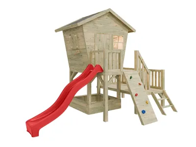 Stelzenhaus Big Birdy KDI inkl. Rutsche rot Produktbild #4