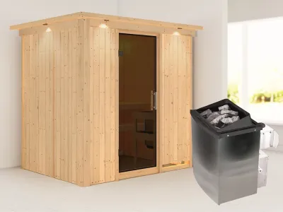 Sauna Systemsauna Bodin mit Dachkranz, inkl. 9 kW Ofen mit integrierter Steuerung Produktbild #4