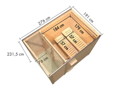 Saunahaus Angkor 1 SET naturbelassen Produktbild #5