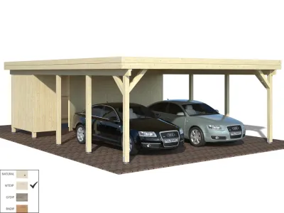 Geräteraum für Carport Karl 40,6 m² 19 mm transparent tauchimprägniert Produktbild #1
