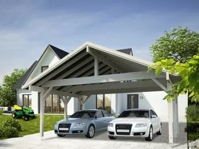 Carport Robert 20,6 m² transparent tauchimprägniert Produktbild #1