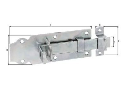 Schlossriegel mit montierter Schlaufe, verzinkt Produktbild #2