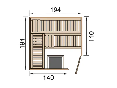 Sauna Systemsauna SPARSET 2 Varberg 3 mit graphit Glastür inkl. Bio-Ofen Produktbild #3