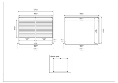 Aluminium-Pergola "Florence 3x3" dunkelgrau Produktbild #1