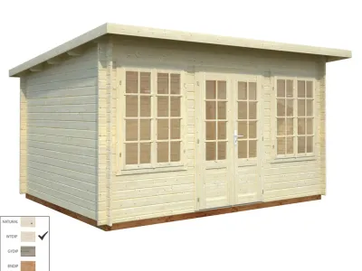 Gartenhaus Blockbohlenhaus Lisa 11,5 m² 34 mm transparent tauchimprägniert Produktbild #2