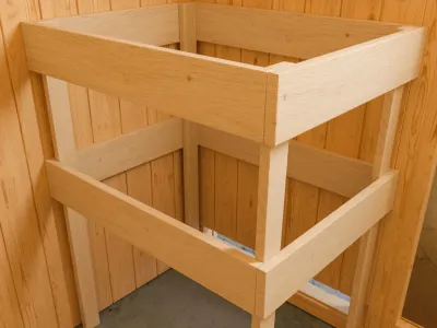 Gartensauna Norge 38 mm mit moderner Tür terragrau Produktbild #14