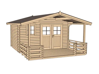 Gartenhaus Blockbohlenhaus 111 B Gr. 3 28 mm naturbelassen Produktbild #2