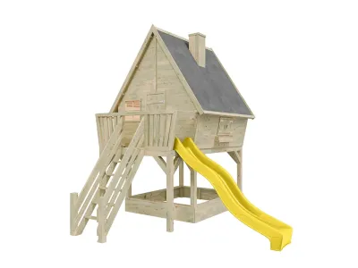 Stelzenhaus Clubhouse KDI inkl. Rutsche gelb Produktbild #3