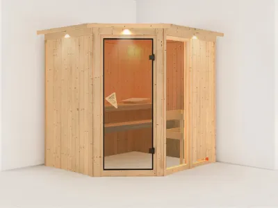 Sauna Systemsauna Fiona 2 mit Dachkranz Produktbild #5