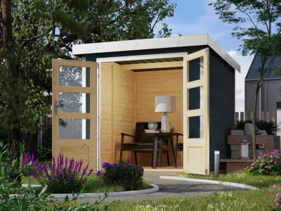 Hybrid-Gartenhaus Jupiter C anthrazit-weiß Produktbild #1