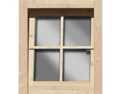 Dreh-/Kippfenster naturbelassen für 38 / 40 mm Gartenhäuser Produktbild #1