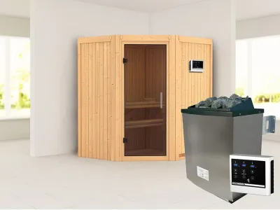 Sauna Systemsauna Taurin, inkl. 9 kW Ofen mit externer Steuerung Produktbild #1