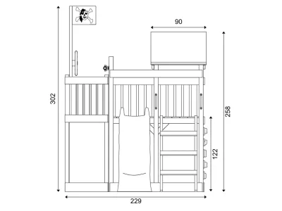 Spielturm Pirat Captain Snappy KDI inkl. Rutsche blau Produktbild #8