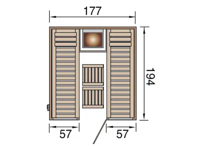Sauna Elementsauna Kaarina 2 GT graphit Ganzglastür + 2 Fensterelemente Produktbild #2