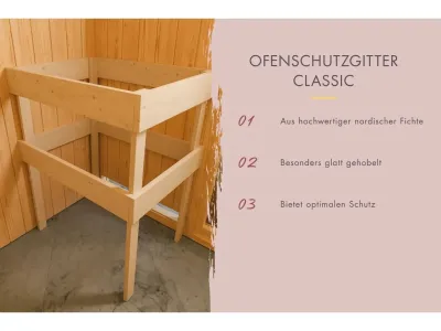 Fasssauna Quadro 1 38 mm naturbelassen mit bronzierter Ganzglastür Produktbild #6