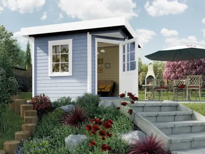 Gartenhaus Designhaus 213 Gr. 1 28 mm grau Produktbild #1