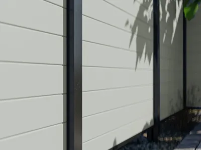 Gartenzaun Sichtschutzzaun PVC Stecksystem hellgrau Produktbild #4