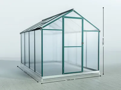 Gewächshaus Aluminium Garten Pflanzenhaus Alu Treibhaus Frühbeet mit Fundament Produktbild #4