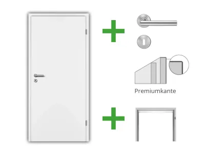 Türenset CPL Weißlack RAL 9016 - Türblatt, Zarge, Drückergarnitur Produktbild #4