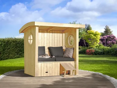 Gartenlaube Sitzlaube Merano 19 mm naturbelassen Produktbild #1