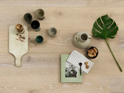 Holzboden Natureflex HD 100 Eiche lebhaft leichtweiß gekälkt 20016 Landhausdiele Produktbild #4