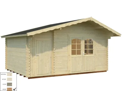 Gartenhaus Blockbohlenhaus Emma 14,2 m² 34 mm braun tauchimprägniert Produktbild #2