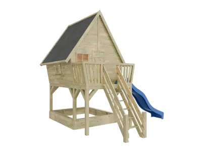 Stelzenhaus Clubhouse KDI inkl. Rutsche blau Produktbild #5
