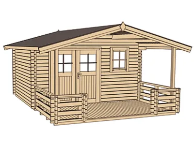 Gartenhaus 136 B Gr. 2 45 mm naturbelassen Produktbild #3