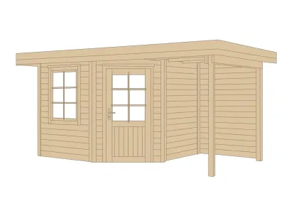 Gartenhaus Designhaus 213 A Gr. 1 28 mm naturbelassen Produktbild #3