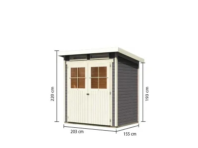 Gartenhaus Glücksburg 2 ECO 19 mm terragrau Produktbild #9