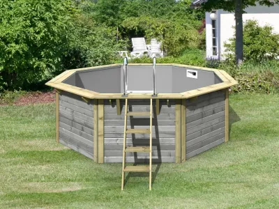 Holzpool Modell X2 38mm Wassergrau SPARSET Zubehöre Produktbild #1
