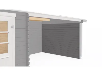 Seitenwand 28 mm für Gartenhäuser Blockbohlenhäuser lichtgrau Produktbild #1