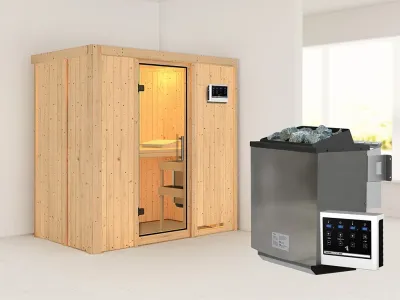 Sauna Systemsauna Variado, inkl. 9 kW Bio-Ofen mit externer Steuerung Produktbild #1
