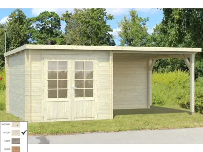 Gartenhaus Blockbohlenhaus Ella 6,9+8,2 m² 28 mm transparent tauchimprägniert Produktbild #2