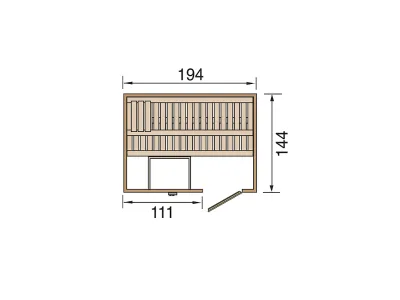 Sauna Elementsauna Halmstad 1 GT graphit Ganzglastür Produktbild #2