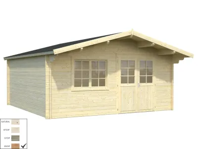 Gartenhaus Blockbohlenhaus Britta 22,3 m² 40 mm braun tauchimprägniert Produktbild #2