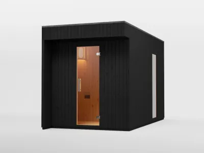 Gartensauna Musta 72 mm mit Glastür, Schwarz lasiert Produktbild #4